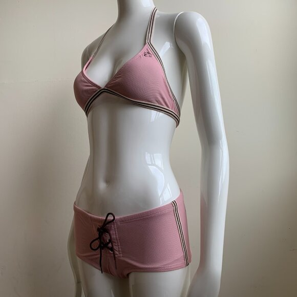 Billabong Pink boy leg jersey short shorts sports bikini set - Picture 6 of 9